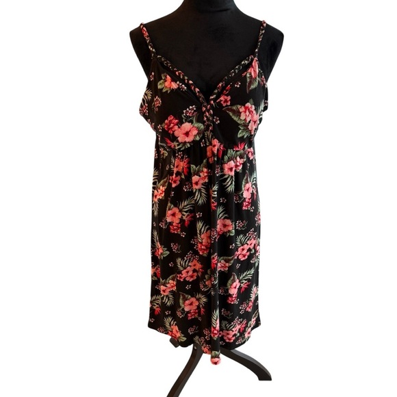 Derek Heart Dresses & Skirts - Derek Heart Dress Women's Size XXL Floral Black Baby Doll Spaghetti String NWT